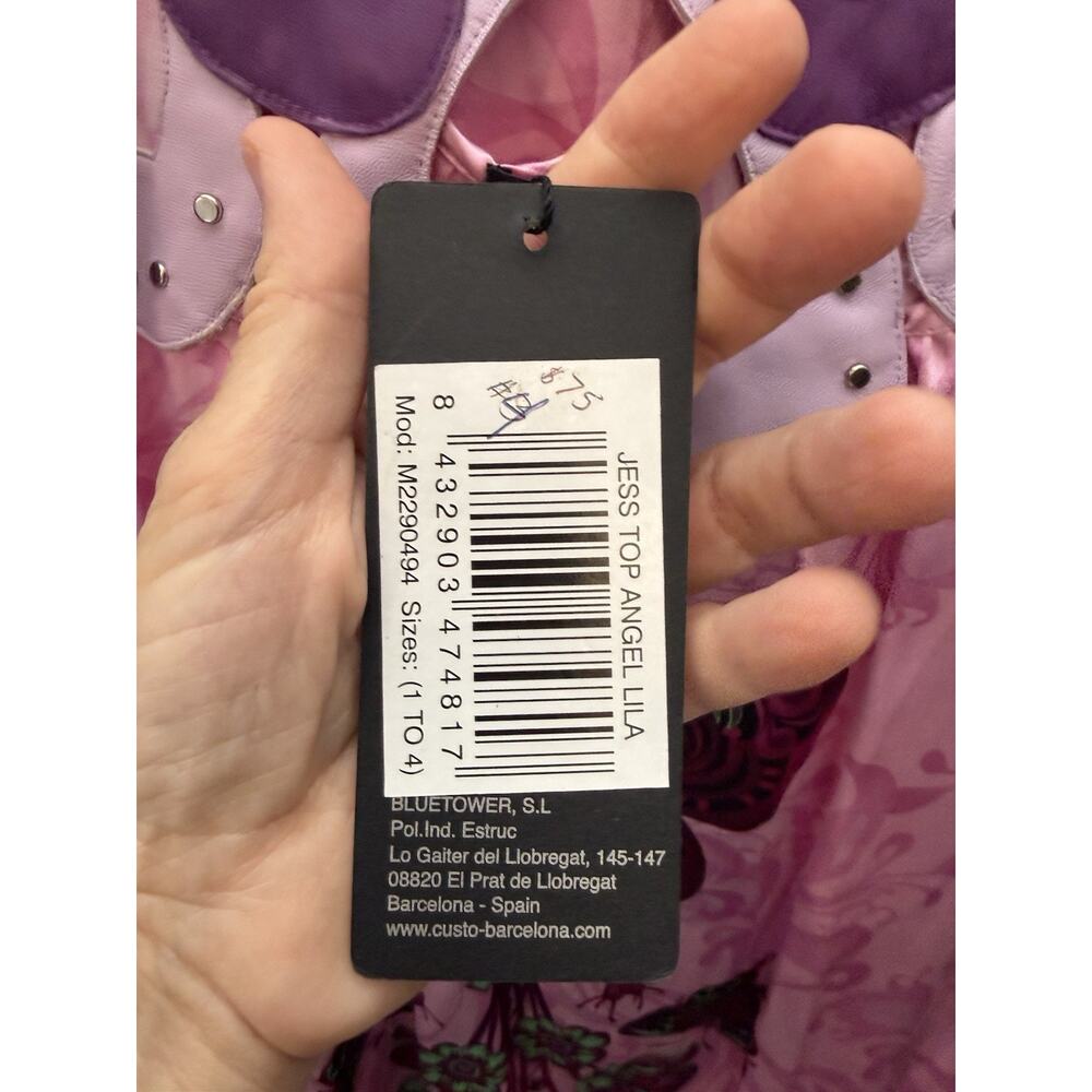 Gusto pink butterfly top with scarf Medium - Picture 4 of 9